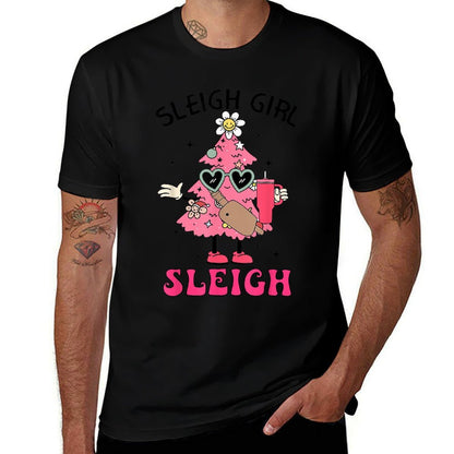 Pink Christmas Tree Bougie Belt Bag Sleigh Girl Sleigh Xmas  Quick-drying T-Shirt