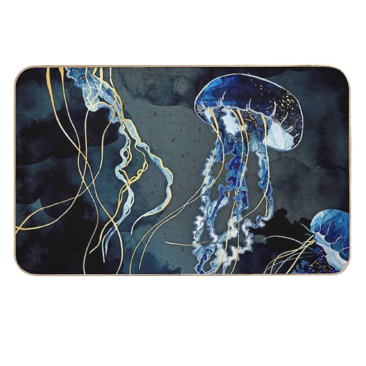 Metallic Ocean III  Easy Maintenance Bath Mat