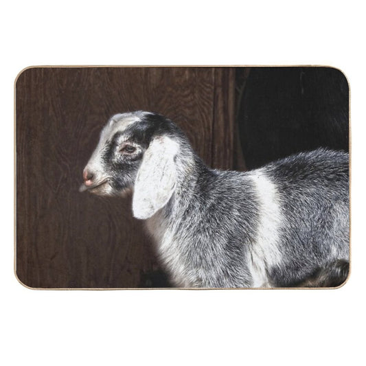 Cute Gray And White Baby Goat  High-Traffic Bath Mat