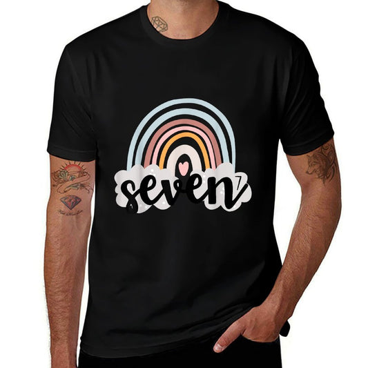 Seven Year Birthday Rainbow Party Boho Family 7 Year Old  Odor-resistant T-Shirt