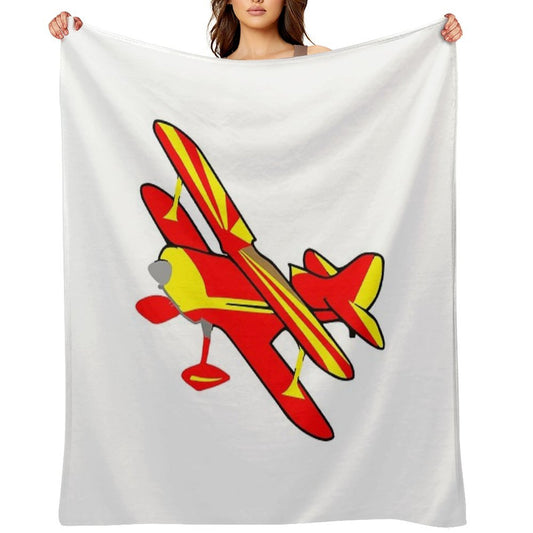 Biplane Sustainable Throw Blanket