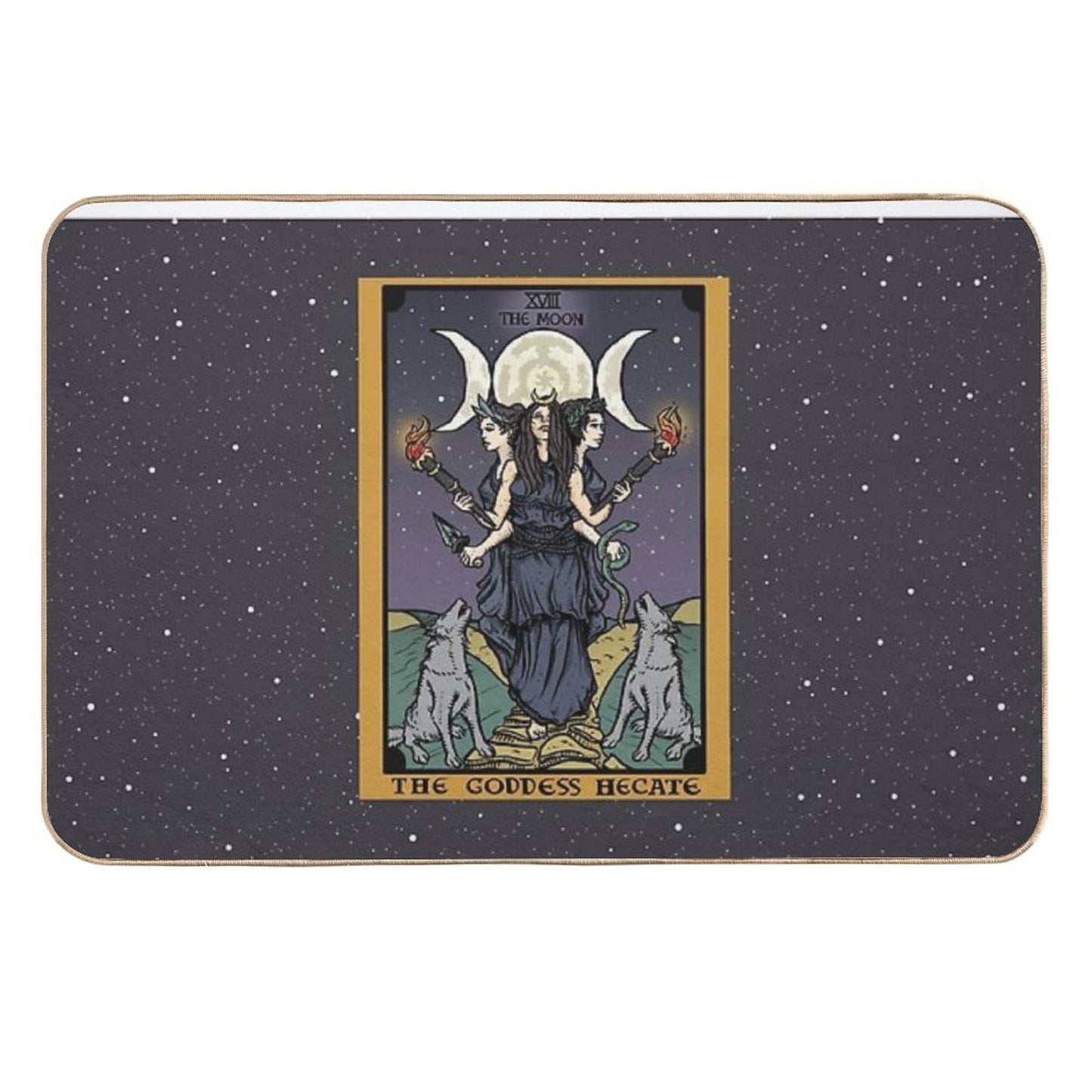 Hecate Triple Moon Goddess of Witchcraft And Magick Witch Hekate Wheel Tarot Card  Non-Slip Bath Mat