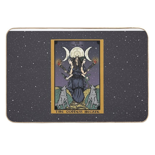 Hecate Triple Moon Goddess of Witchcraft And Magick Witch Hekate Wheel Tarot Card  Non-Slip Bath Mat