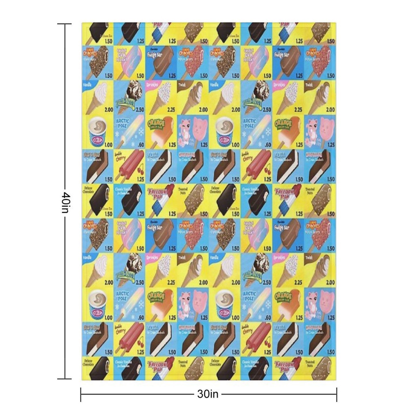 Ice Cream Truck Menu Comfort Throw Blanket