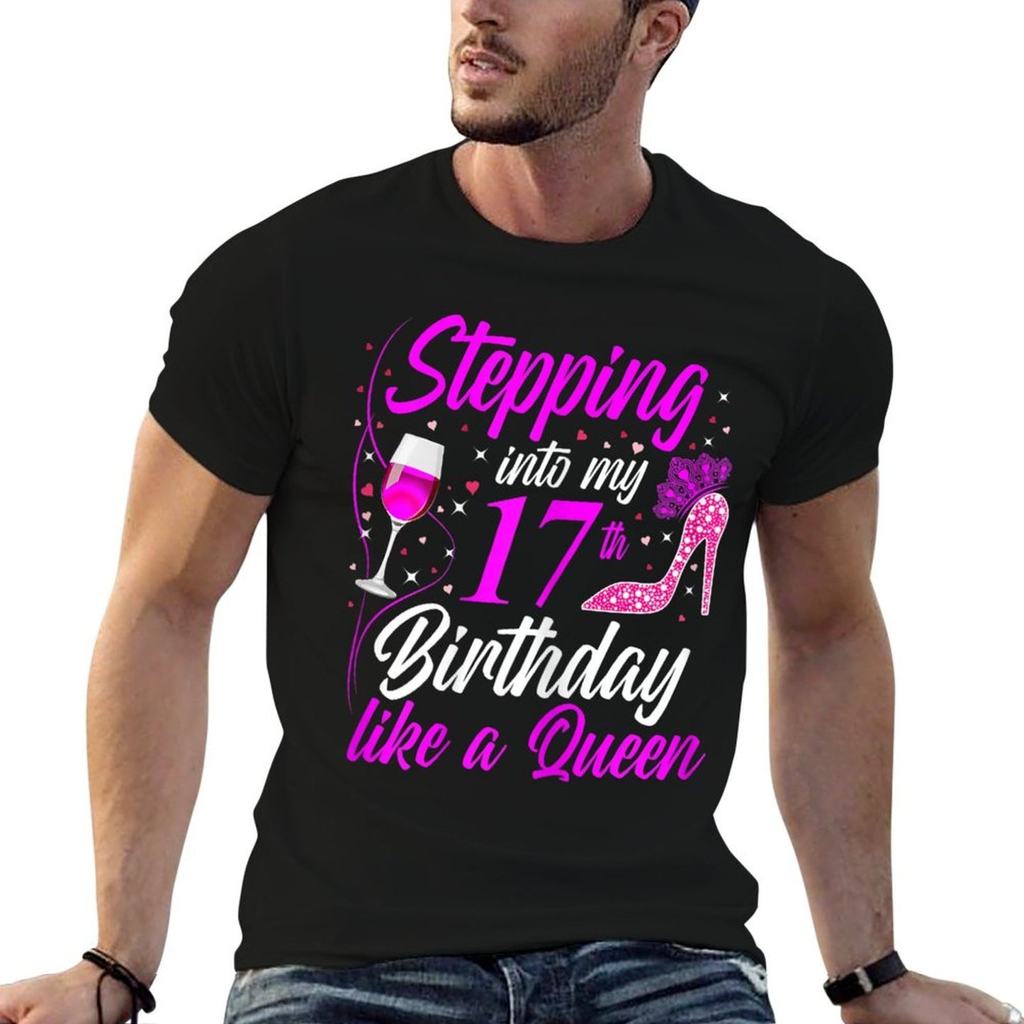 Womens Stepping Into My 17th Birthday Like A Queen I 17th Birthday  Odor-resistant T-Shirt