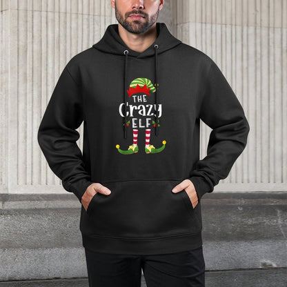 Crazy Christmas Elf Matching Pajama X-Mas Party Casual Wear Hoodie
