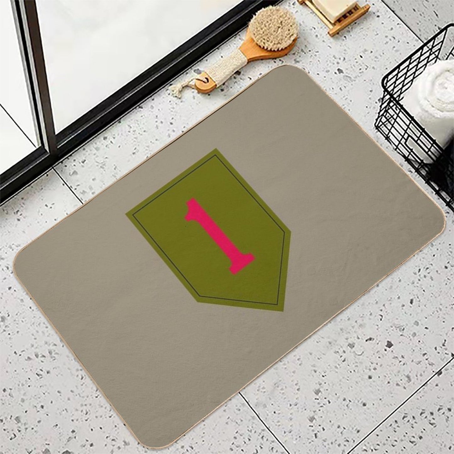 1st Infantry Division The Big Red One (United States Army)  Anti-Trip Bath Mat