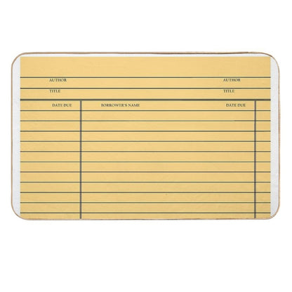 Vintage Library Card - Yellow Gold  Pet-Safe Bath Mat