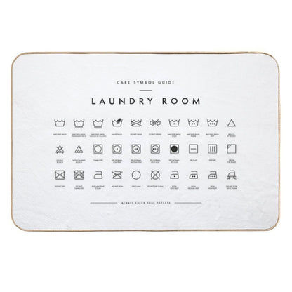 Laundry Room Symbols  Repositionable Bath Mat