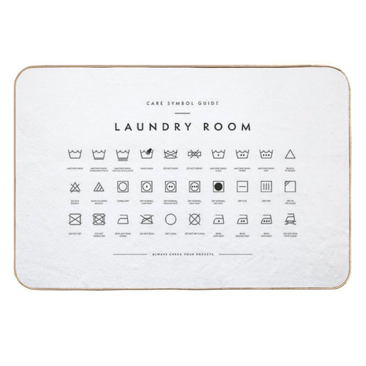 Laundry Room Symbols  Repositionable Bath Mat