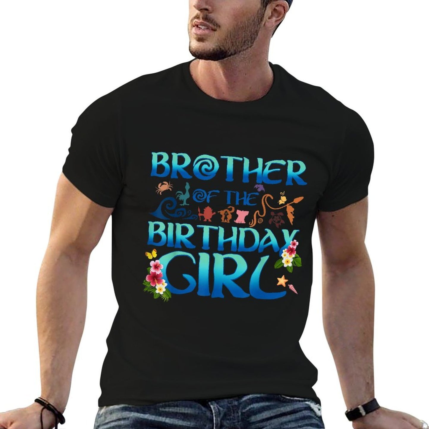 Brother Of The Birthday Girl Cute Oceania Adventure Family  High-quality Stitching T-Shirt