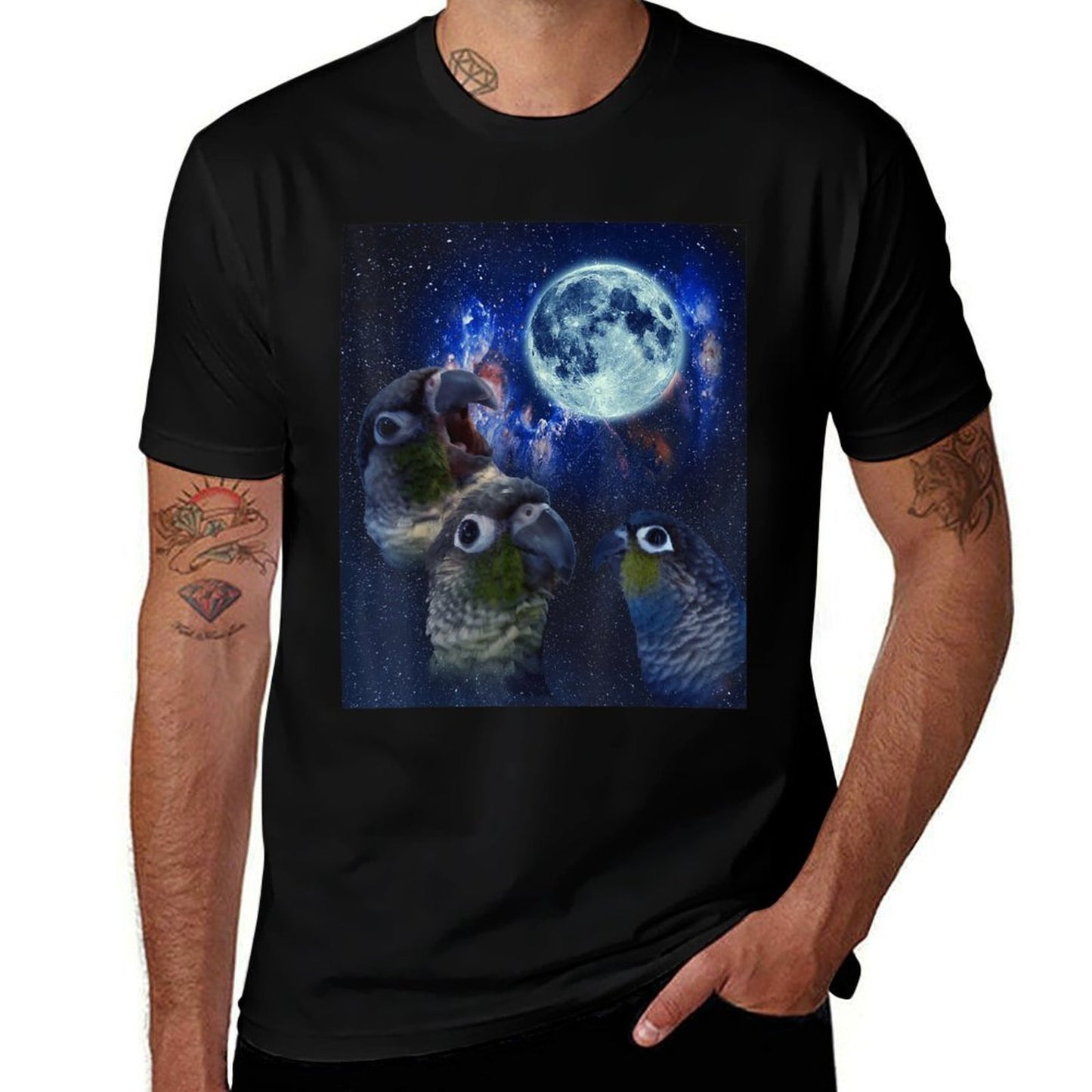 Conures Howling at The Moon  Graphic-printed T-Shirt
