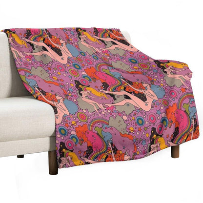 PINK SPACE VIOLET GIRLS All-season Throw Blanket