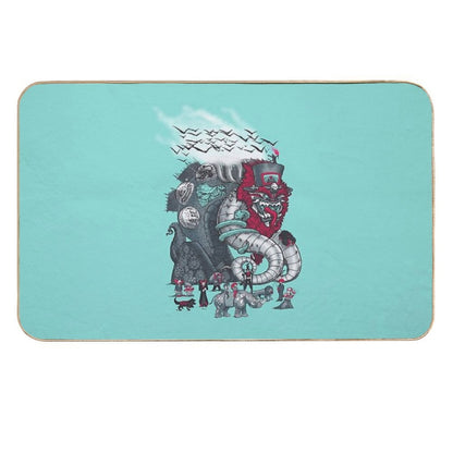 Dark Circusbot  Slip-Resistant Bath Mat