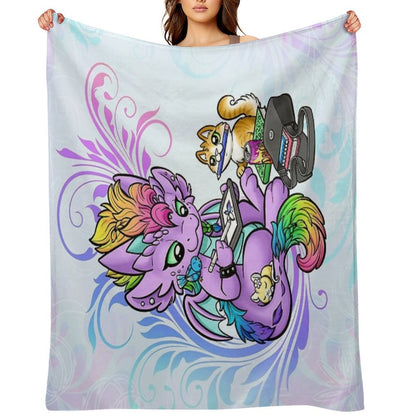 Rosa Artist 'Rainbow Swirls' Comfort Throw Blanket