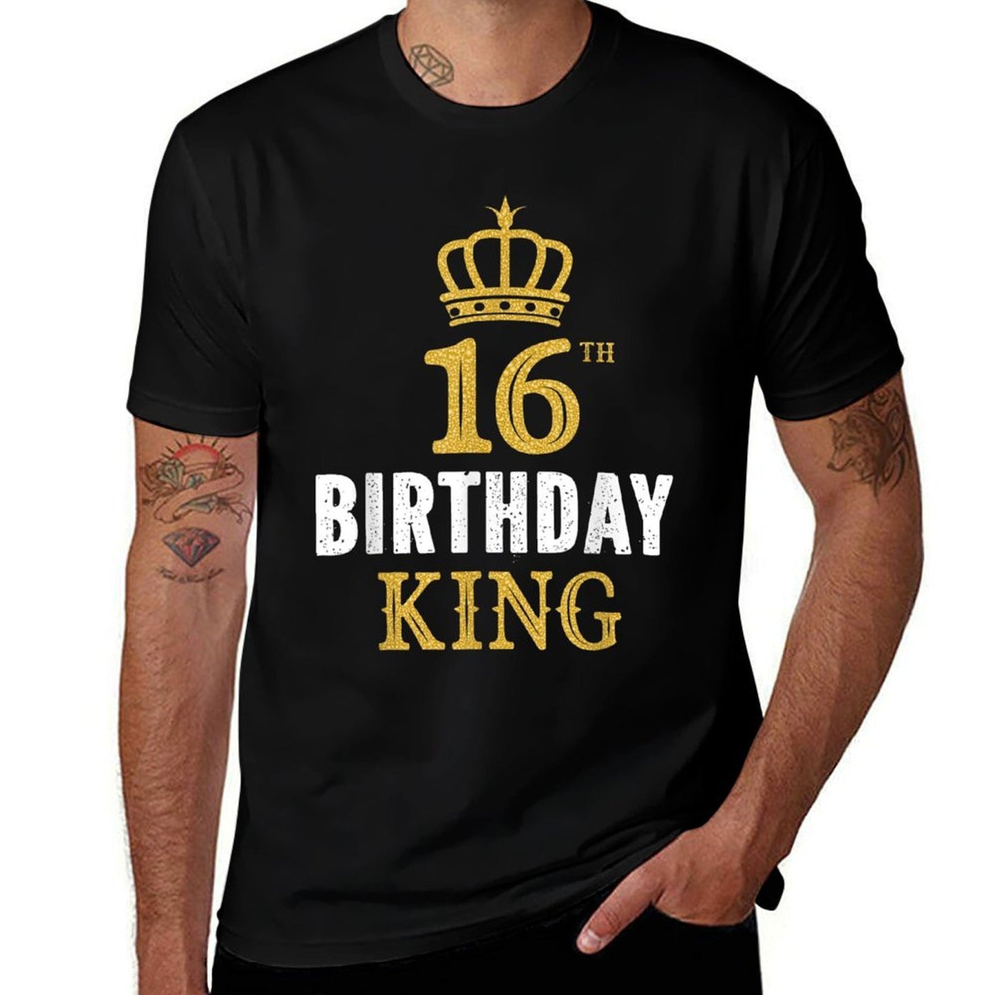 Happy 16th Birthday King 16 Years Old Party Ideas For Boys  Vintage-inspired T-Shirt