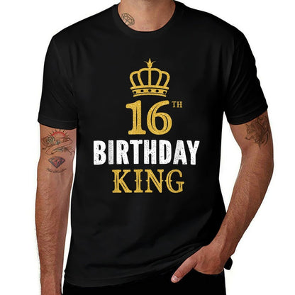 Happy 16th Birthday King 16 Years Old Party Ideas For Boys  Vintage-inspired T-Shirt