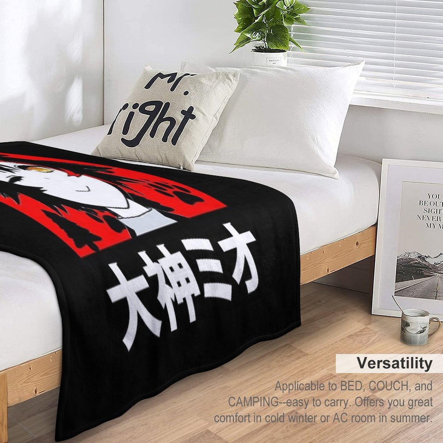Hololive Ookami Mio Short Hair Easy Care Throw Blanket