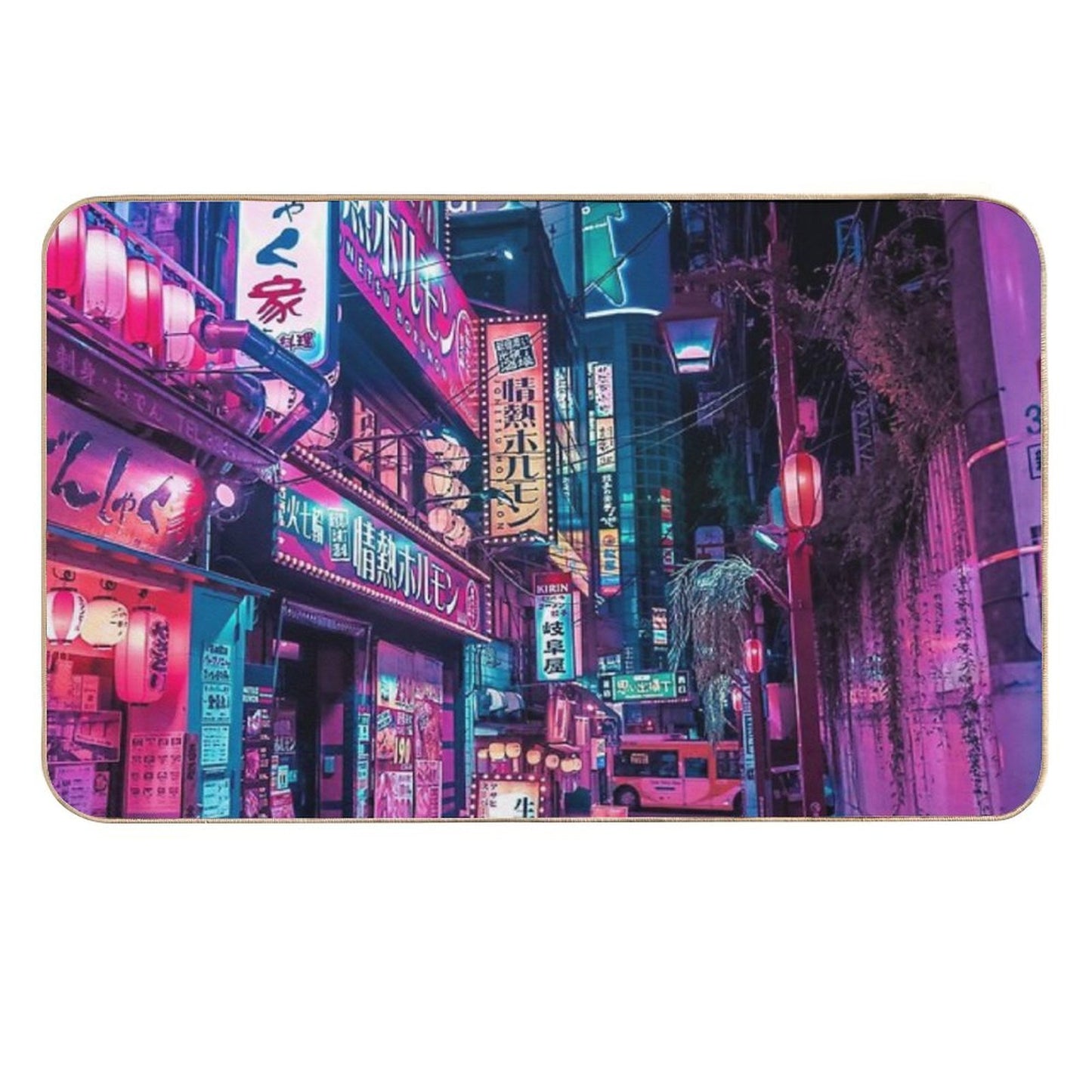 Magic of Cyberpunk Japan  Easy Maintenance Bath Mat