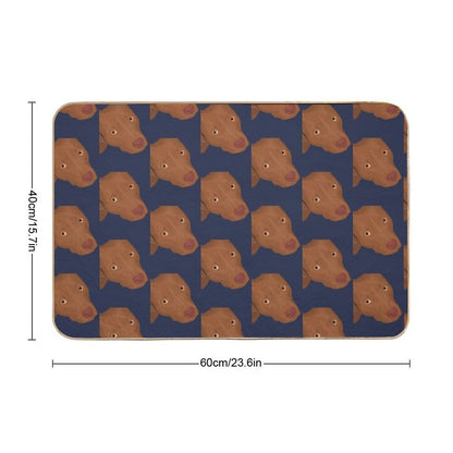 Cute Red Nose Pitbull Portrait - Vector Art  Pet-Safe Bath Mat
