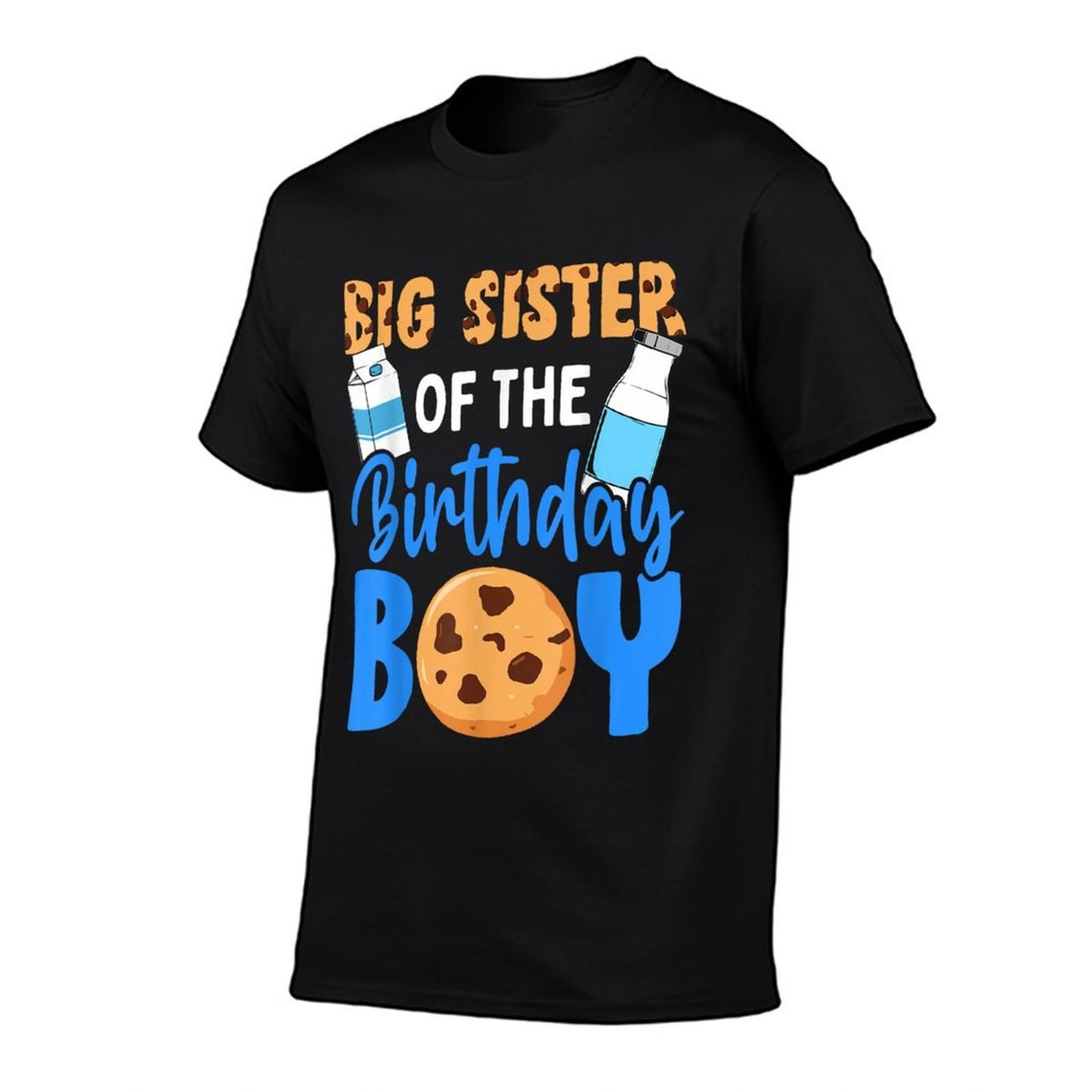 Big Sister of The Birthday Boy Milk And Cookies 1st Birthday  Relaxed-fit T-Shirt
