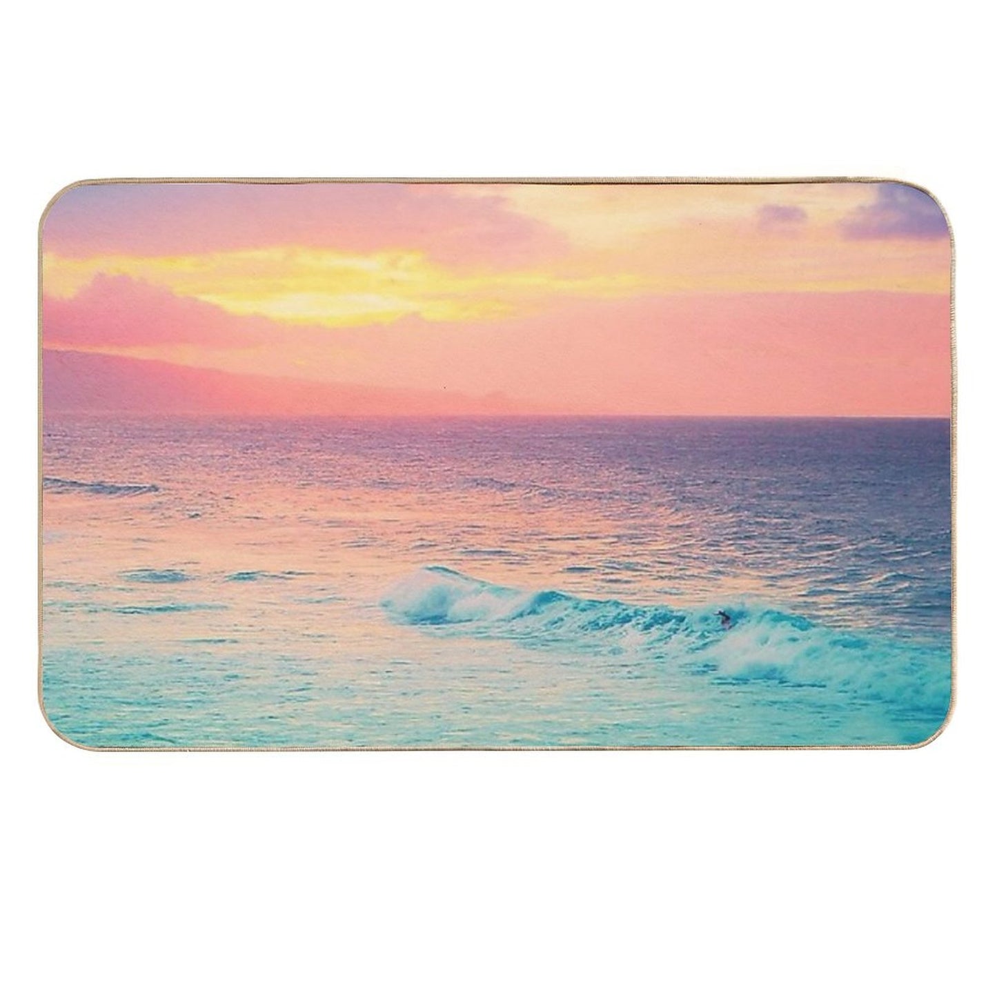 Hookipa Surf Sunset  Repositionable Bath Mat