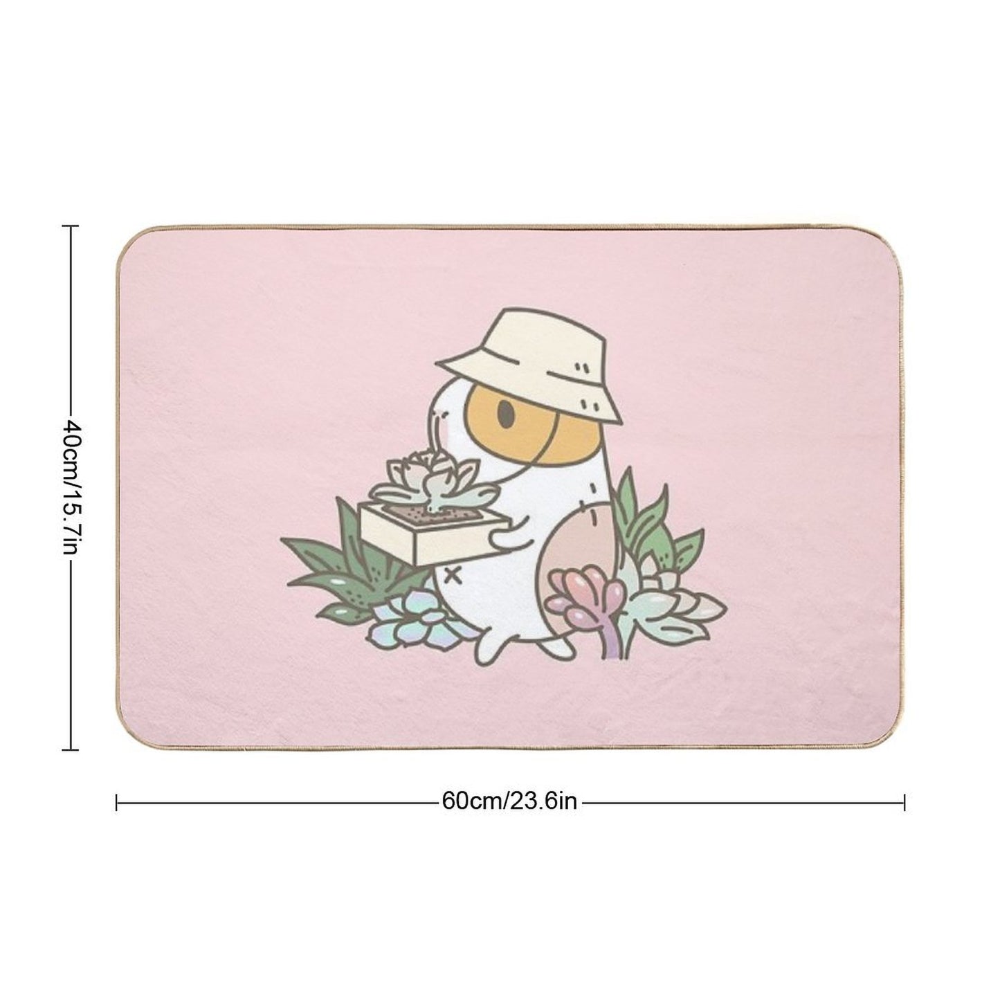 Bubu The Guinea Pig, Succulent Love  Dirt-Trapping Bath Mat
