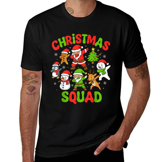 Christmas Squad Dabbing Santa for Family Youth Boys Coworker  Wrinkle-resistant T-Shirt