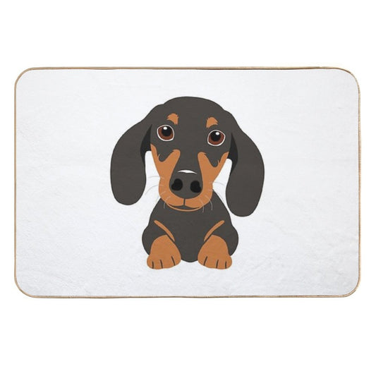 Cute Dachshund Sausage Dog  Absorbent Bath Mat