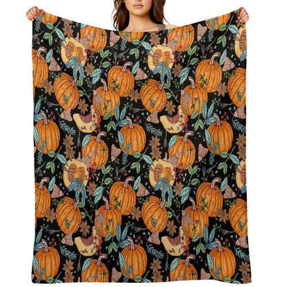 Magic Autumn Pumpkins Versatility Throw Blanket