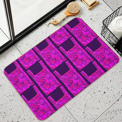 Pink Designer Plastic Bag  Fade-Resistant Bath Mat