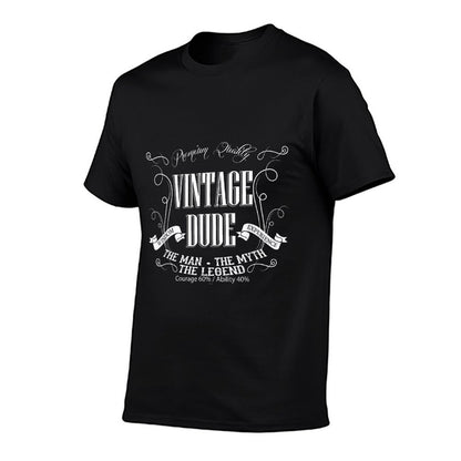 Vintage Dude Mens Birthday Shirt The Man The Myth The Legend  Heathered Texture T-Shirt