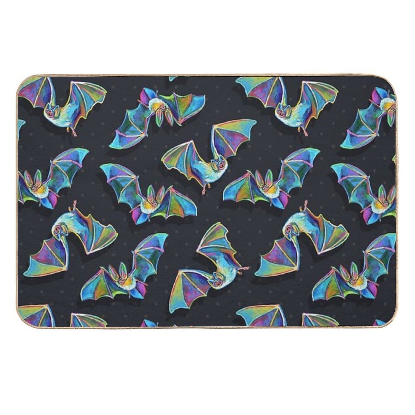 Psychedelic Bat Pattern by Robert Phelps  Absorbent Bath Mat