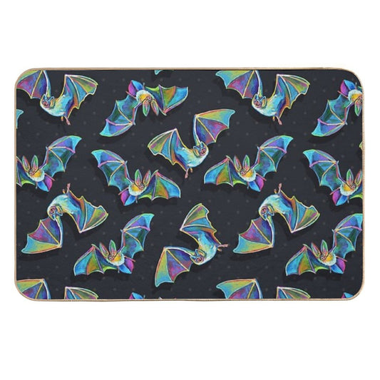 Psychedelic Bat Pattern by Robert Phelps  Absorbent Bath Mat