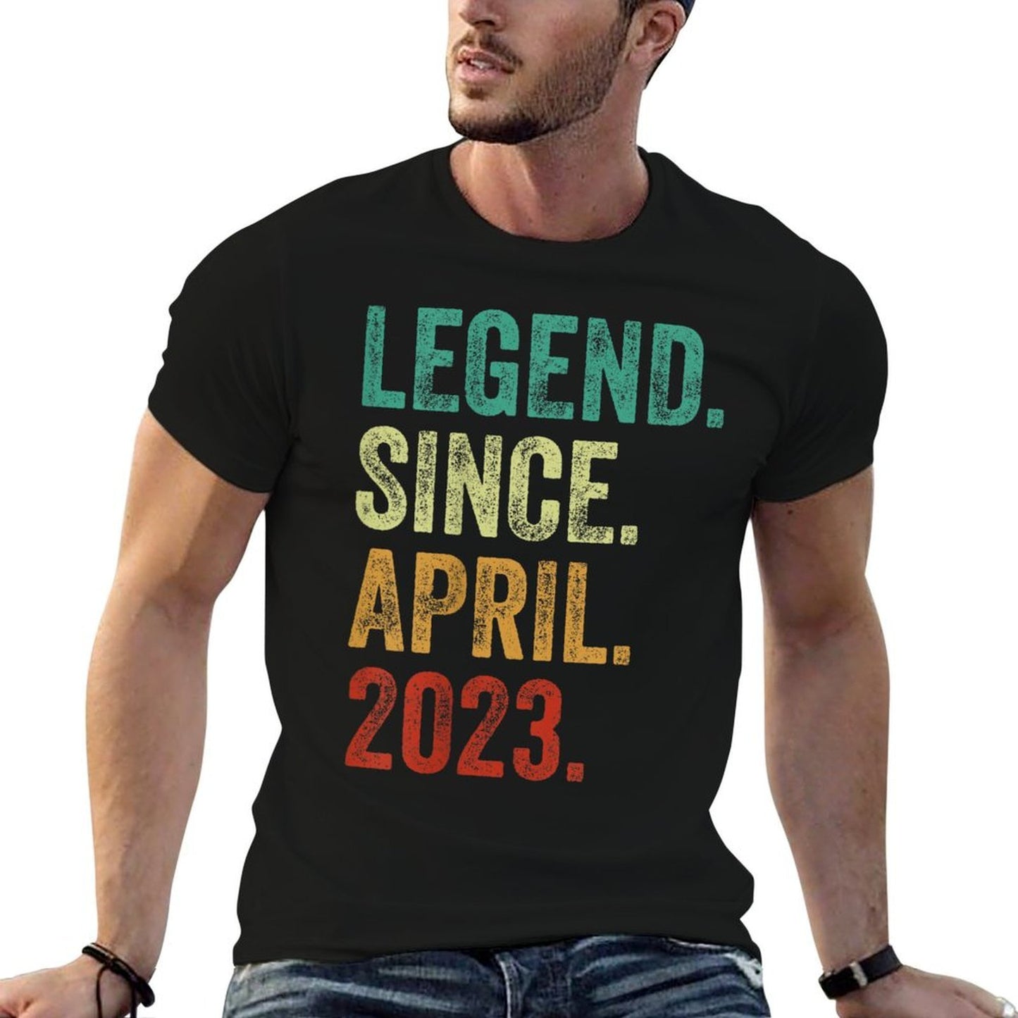 Kids 2 Years Old Legend Since April 2023 2nd Birthday  Slim-fit Cut T-Shirt