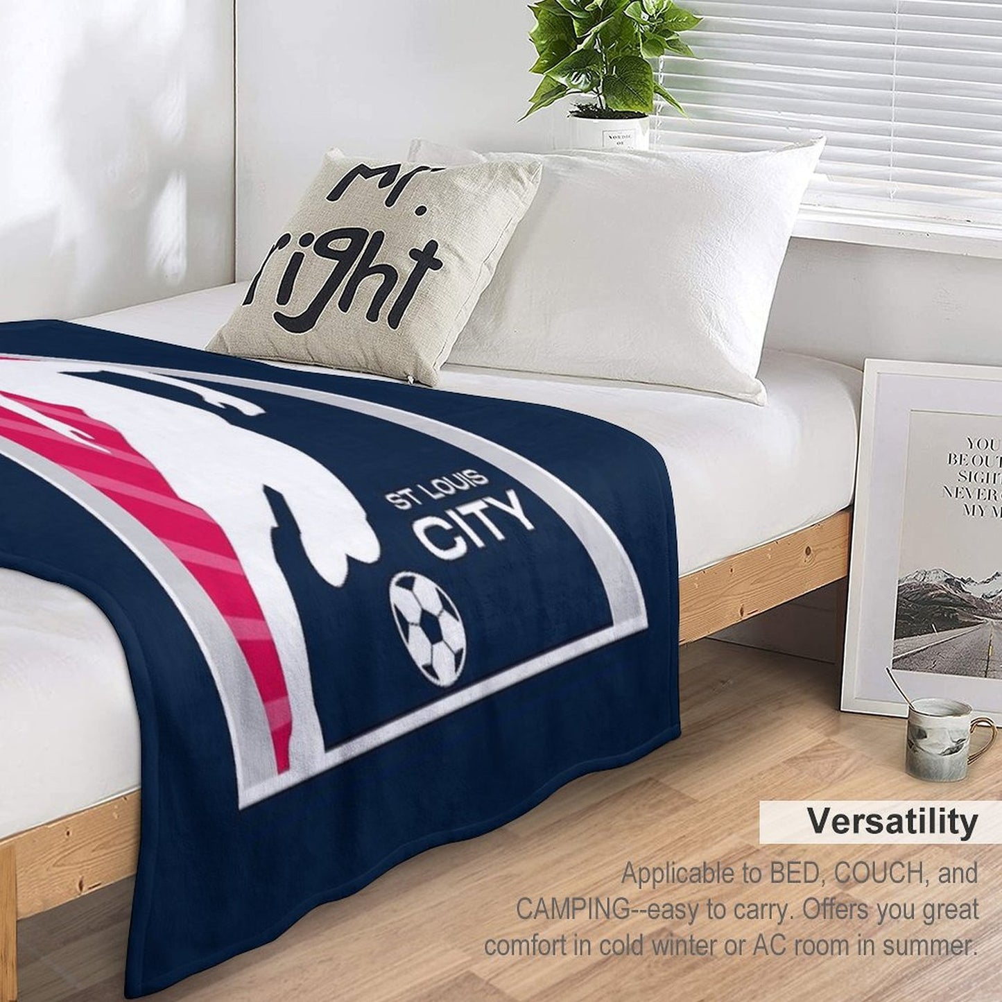 STL Soccer Dribble All-season Throw Blanket