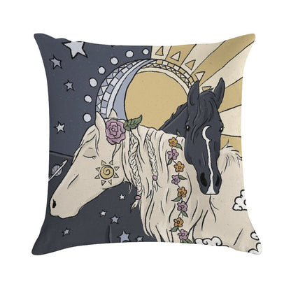 The Sun And Moon Soft Washable Throw Pillow