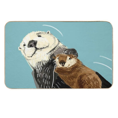 Alaska Sea Otter Mom And Baby  Versatile Bath Mat