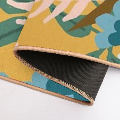 Yellow Floral  Versatile Bath Mat