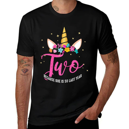 2 Years Old Birthday Girl Gifts Unicorn 2nd Birthday  Fade-proof Color T-Shirt