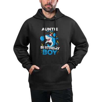Auntie of The Birthday Boy Shark Ocean Theme Matching Family Shape Retention Hoodie