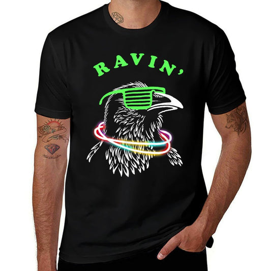 Ravin Raven - Rave Party Neon Bird Funny  Durable T-Shirt