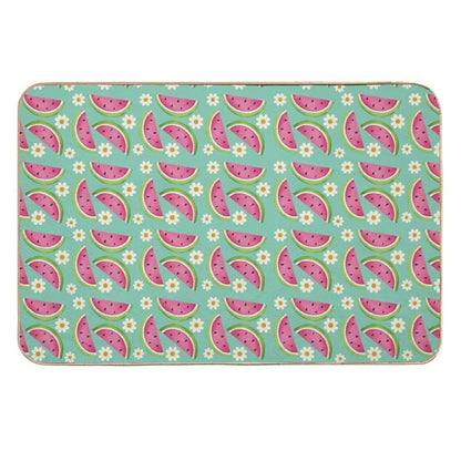 Watermelons And Daisies  Slip-Resistant Bath Mat