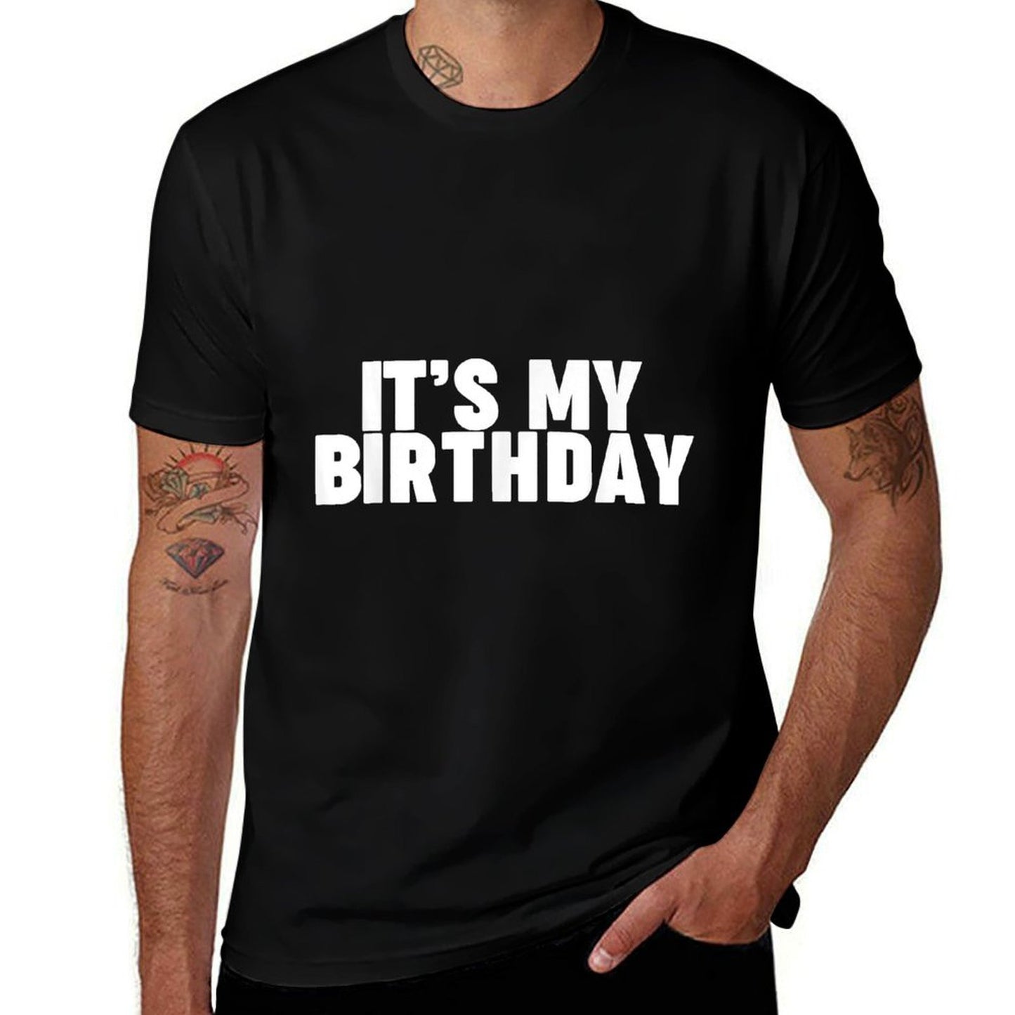 Miftees Birthdays It's My Birthday, Unisex-Adults, Black, Small  Relaxed-fit T-Shirt