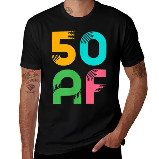 50 AF  Vintage 50 Years Old  Colorful Retro 50th Birthday  Graphic-printed T-Shirt