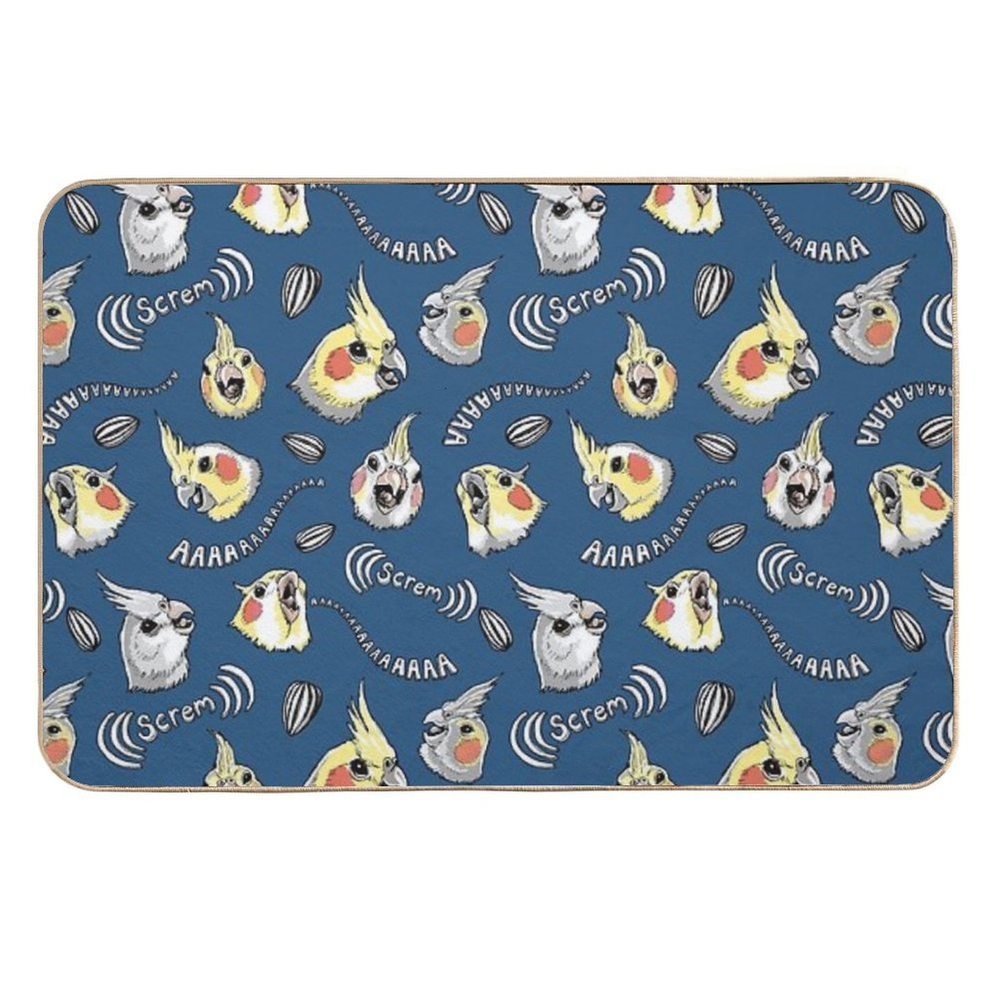 Cockatiel Screm  Slip-Resistant Bath Mat