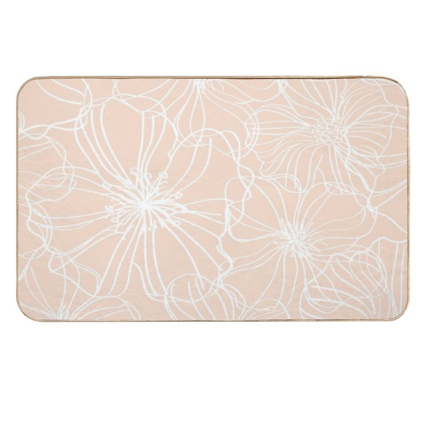 Flower Drawing, Blush Pastel  High-Traffic Bath Mat