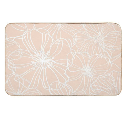 Flower Drawing, Blush Pastel  High-Traffic Bath Mat