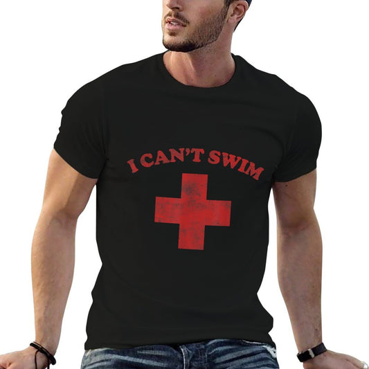 Summer Humor Funny Pool Lifeguard Tshirt I Cant Swim  Eco-friendly Material T-Shirt