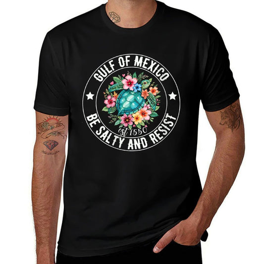 Womens Stay The Gulf of Mexico Be Salty And Resist Turtle  Graphic-printed T-Shirt
